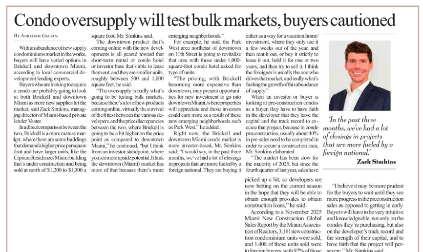 Condo oversupply will test bulk markets, buyers cautioned